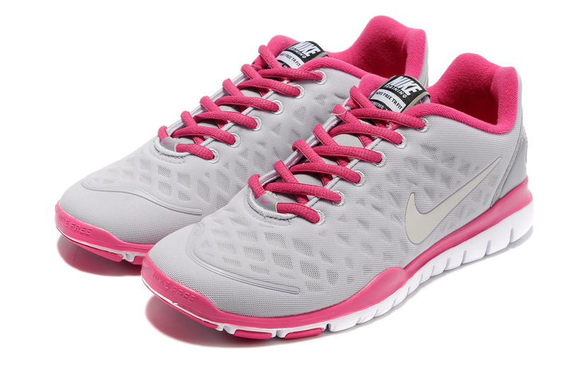 Women Nike Free TR Fit White Grey Pink Running Shoes - Click Image to Close