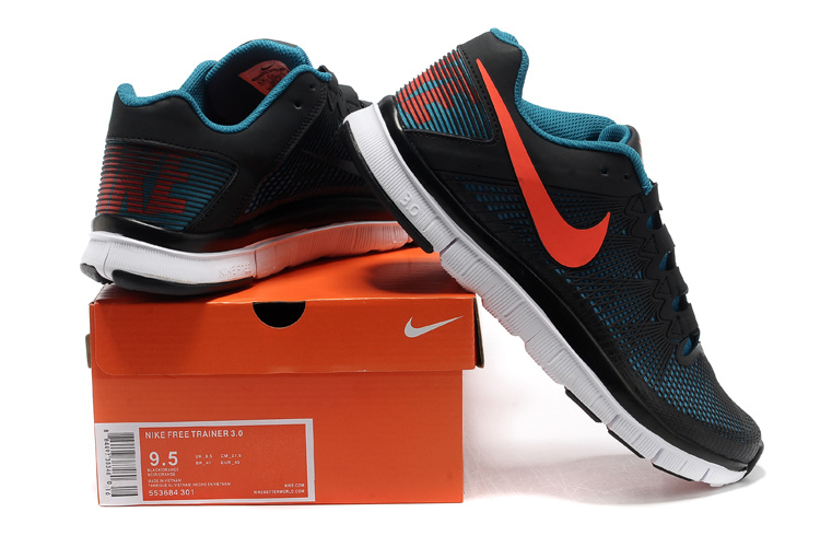 Nike Free Run 3.0 Trainer Black Blue Orange Shoes - Click Image to Close