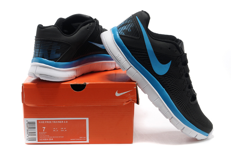 Nike Free Run 3.0 Trainer Black Blue Shoes - Click Image to Close