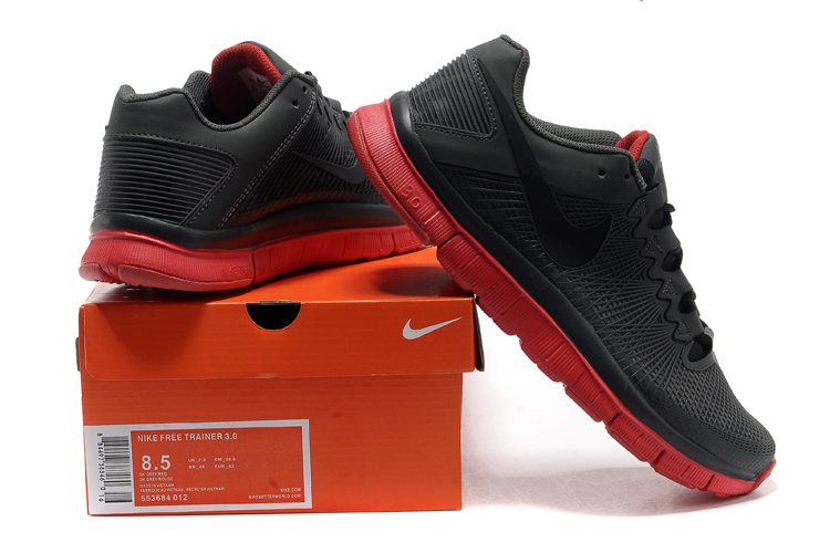 Nike Free Run 3.0 Trainer Black Red Shoes - Click Image to Close