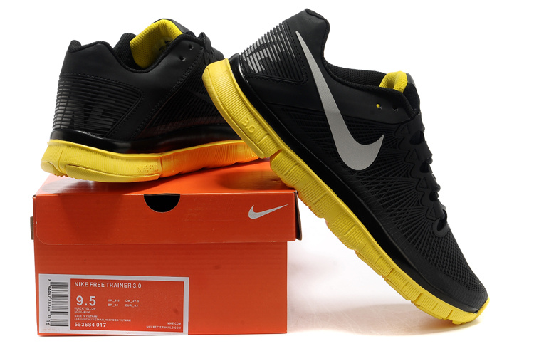 Nike Free Run 3.0 Trainer Black Yellow Shoes - Click Image to Close