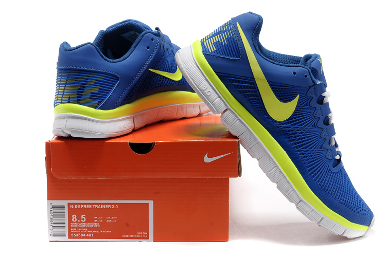 Nike Free Run 3.0 Trainer Blue Yellow Shoes