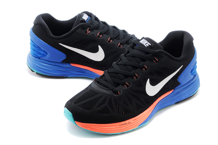 Nike Moofall 6 Black Blue Orange Running Shoes For Women - Click Image to Close