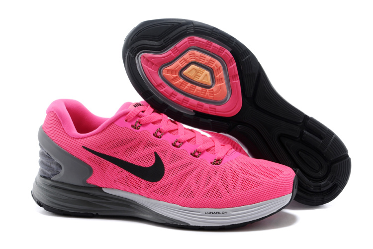 Nike Moofall 6 Pink Grey White Running Shoes For Women