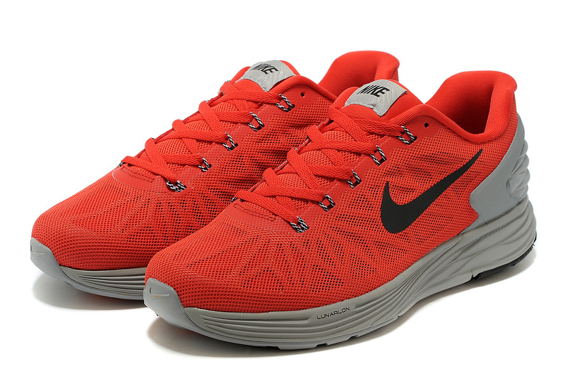Nike Moofall 6 Red Grey Running Shoes - Click Image to Close