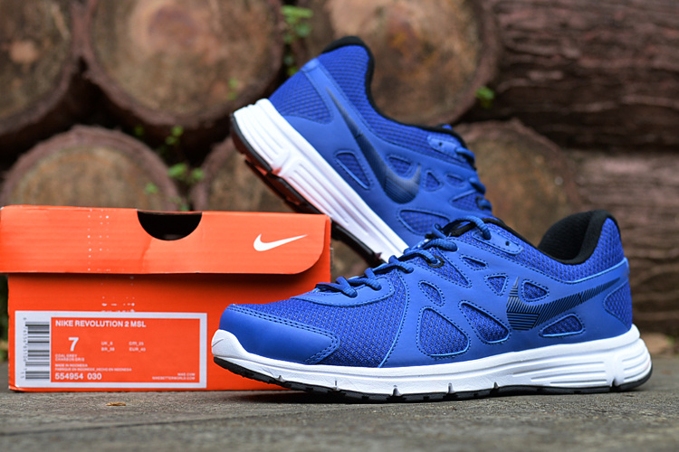 Nike Revolution 2 MSL Royal Blue White Running Shoes - Click Image to Close