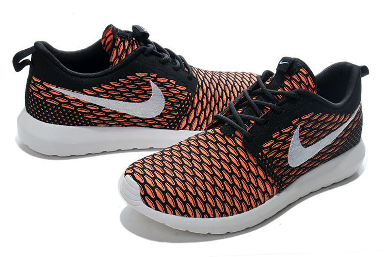 Nike Roshe Flyknit Orange Black Running Shoes