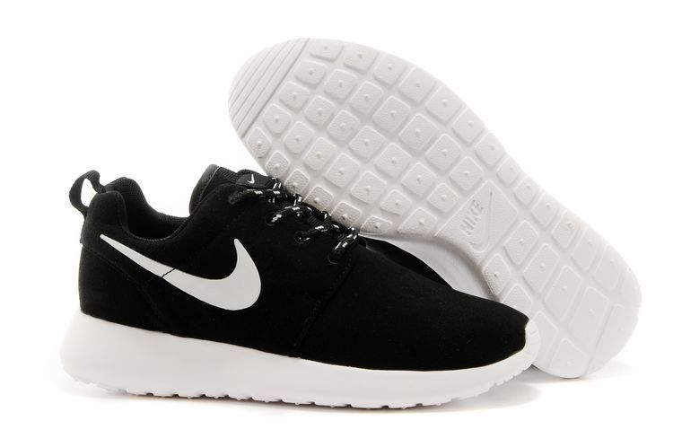 New Nike Roshe Run Black White Running Shoes - Click Image to Close