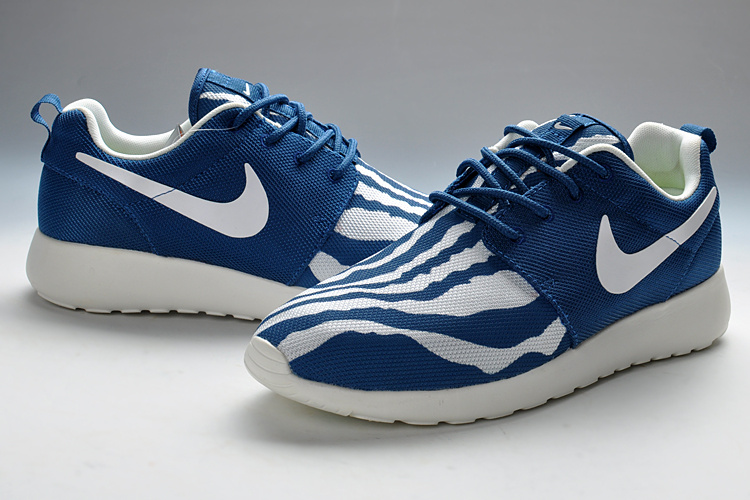 New Nike Roshe Run Blue White Running Shoes - Click Image to Close