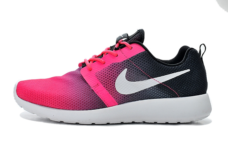 Nike Roshe Run Gradual Pink Black White Women Shoes - Click Image to Close