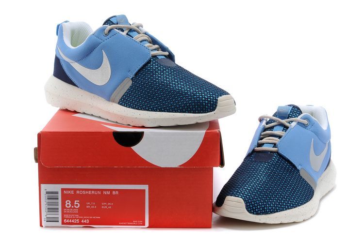 Nike Roshe Run NM BR 3M Baby Blue White Shoes - Click Image to Close