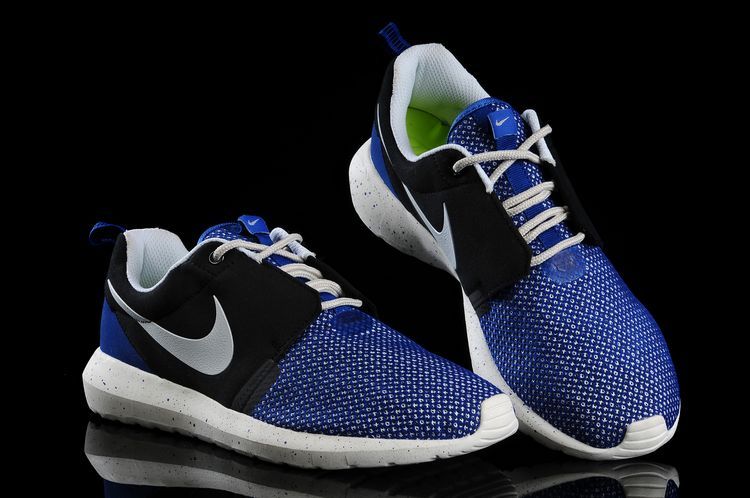 Nike Roshe Run NM BR 3M Blue Black White Shoes - Click Image to Close