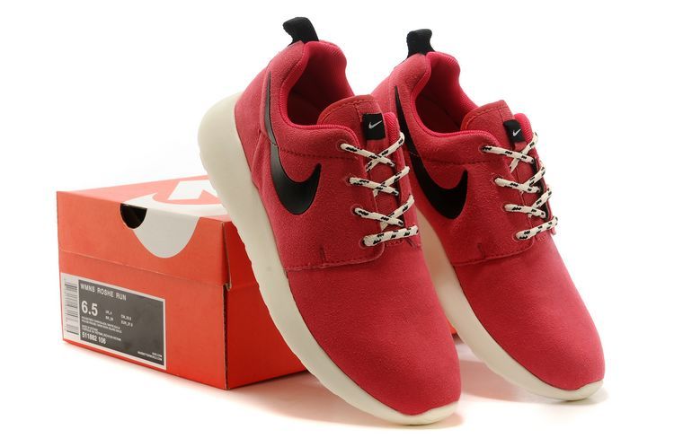 New Nike Roshe Run Red White Black Swoosh Lovers Running Shoes