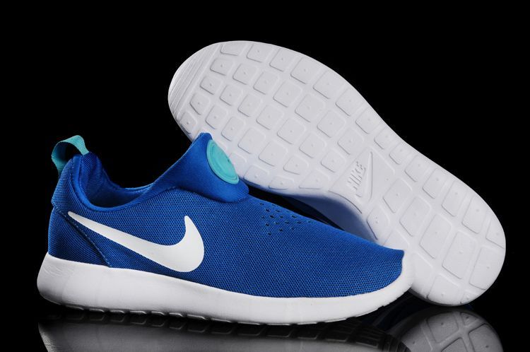 Nike Rosherun Slip On Baby Blue White Swoosh Shoes