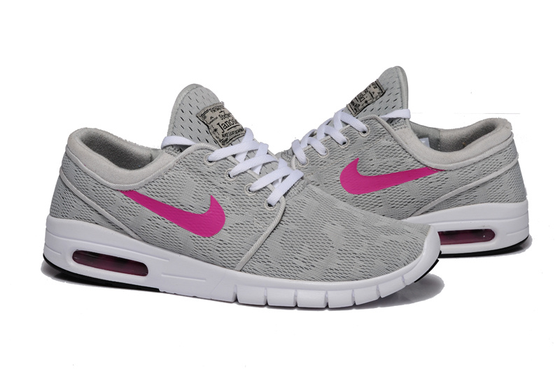 Nike SB Stefan Janoski Max Light Grey Peach Red Shoes - Click Image to Close