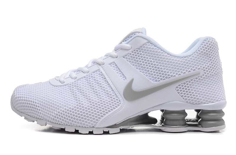 Nike Shox Current Mesh All White Shoes - Click Image to Close