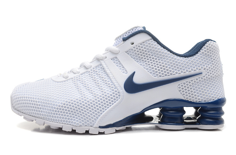 Nike Shox Current Mesh White Blue Shoes - Click Image to Close