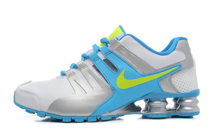 Women Shox Current White Blue Grey Green Shoes - Click Image to Close