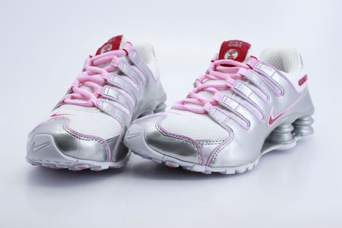 Women Nike Shox NZ White Silver Red Shoes - Click Image to Close