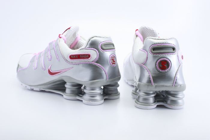 Women Nike Shox NZ White Silver Red Shoes - Click Image to Close