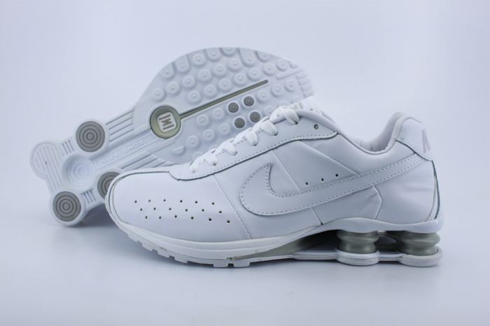 Real Shox R4 Shoes All White Big Swoosh - Click Image to Close