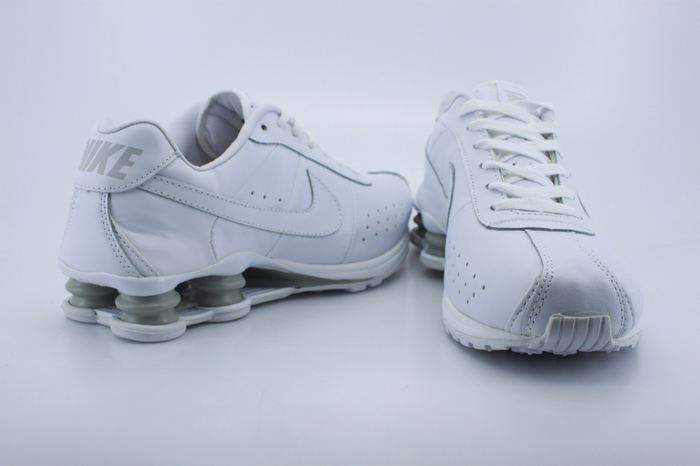 Real Shox R4 Shoes All White Big Swoosh - Click Image to Close