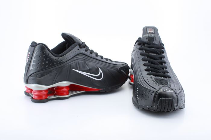 Real Shox R4 Shoes Black Red Air Cushion - Click Image to Close