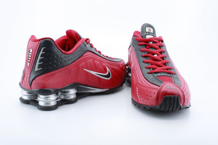 Real Shox R4 Shoes Black Red Black Swoosh - Click Image to Close