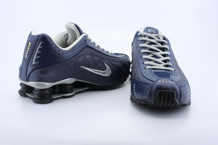 Nike Shox R4 Shoes Blue Grey Swoosh