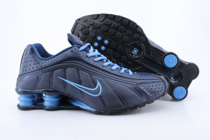 Nike Shox R4 Shoes Dark Blue Swoosh