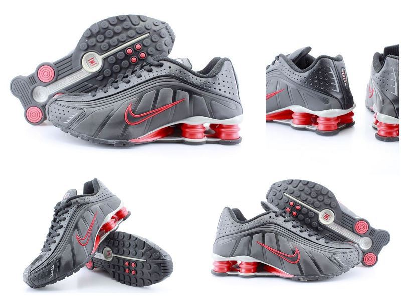 Women Nike Shox R4 Black Red Logo Shoes - Click Image to Close