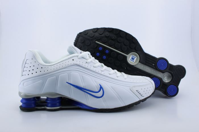 Nike Shox R4 Shoes White Blue Air Cushion