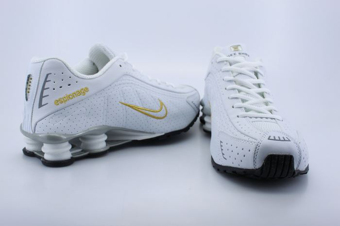 Nike Shox R4 Shoes White Yellow Swoosh