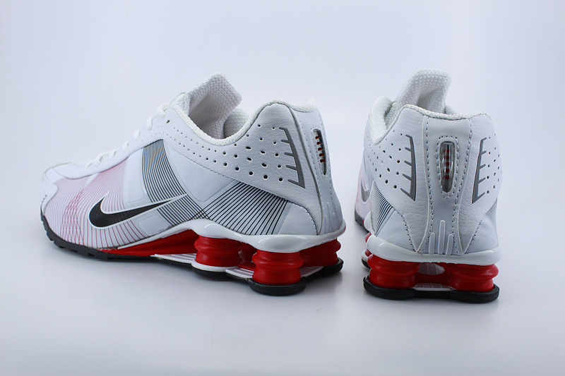 Nike Shox R4H White Red Grey Shoes - Click Image to Close