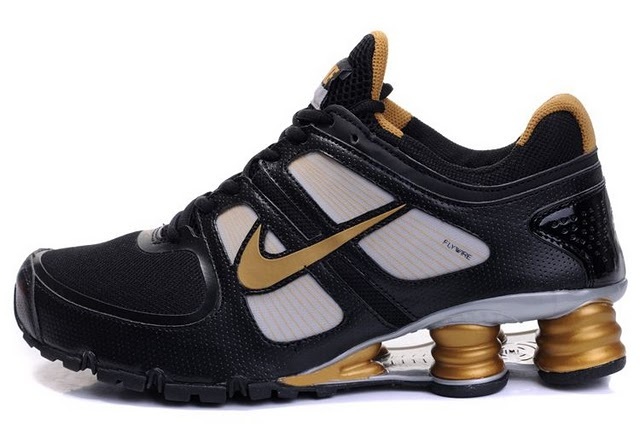 Nike Shox R6 Black Gold Running Shoes - Click Image to Close