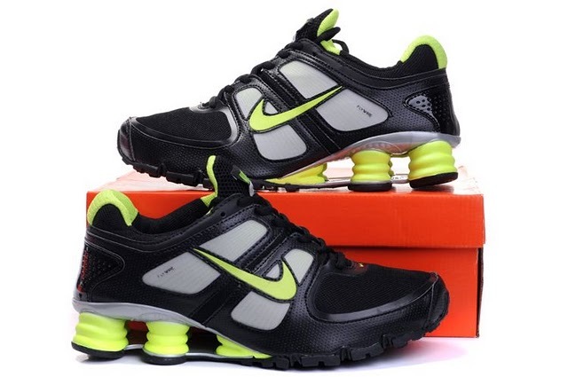 Nike Shox R6 Black Green Grey Running Shoes