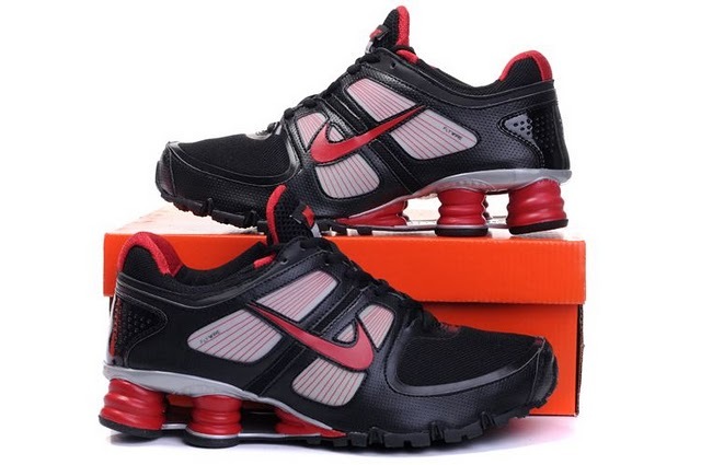 Nike Shox R6 Black Red Running Shoes - Click Image to Close