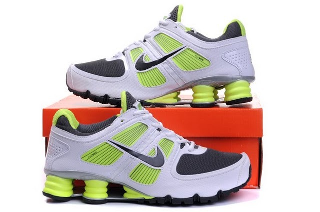 Nike Shox R6 White Green Black Running Shoes - Click Image to Close