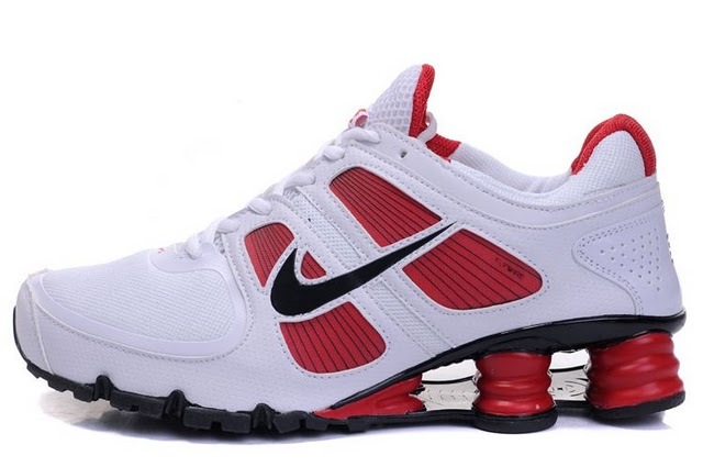 Nike Shox R6 White Red Black Running Shoes - Click Image to Close