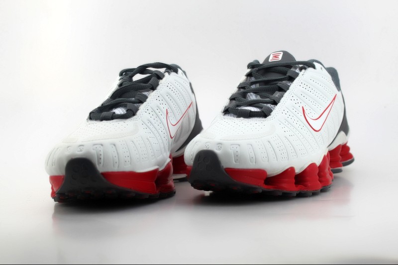 Nike Shox TLX Shoes White Grey Red