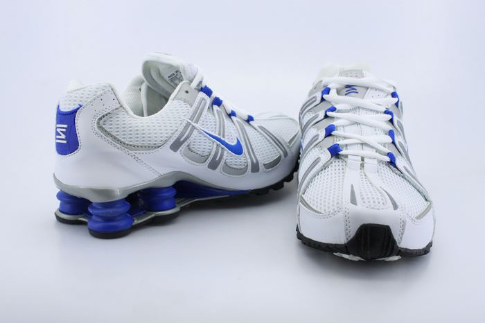 Nike Shox Turbo Shoes White Grey Blue - Click Image to Close