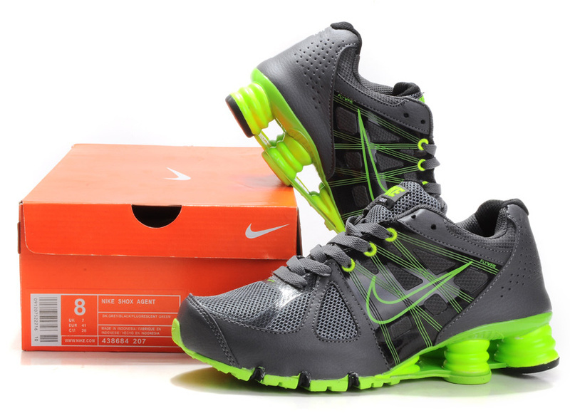 Nike Shox Turbo 2 Shoes Grey Green Black Swoosh