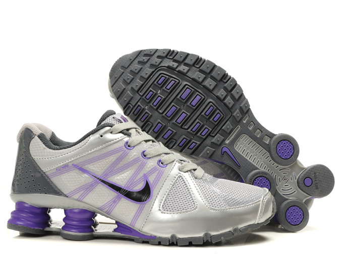 Nike Shox Turbo 2 Shoes Silver Grey Purple Black Swoosh