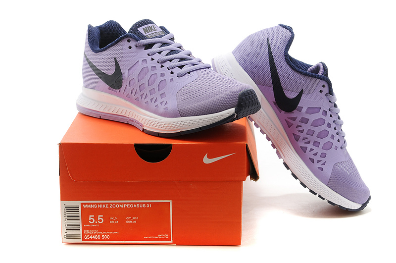 Nike Zoom Pegasus 31 Light Purple Black Running Shoes For Women