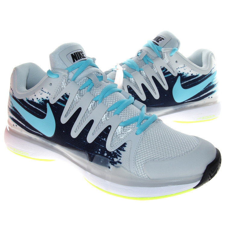 Nike Zoom Vapor 9.5 Tour Grey Green Blue Tennis Shoes