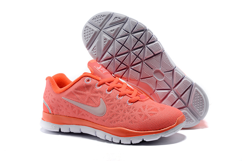 Women Nike Free Run 5.0 Orange Grey Shoes - Click Image to Close