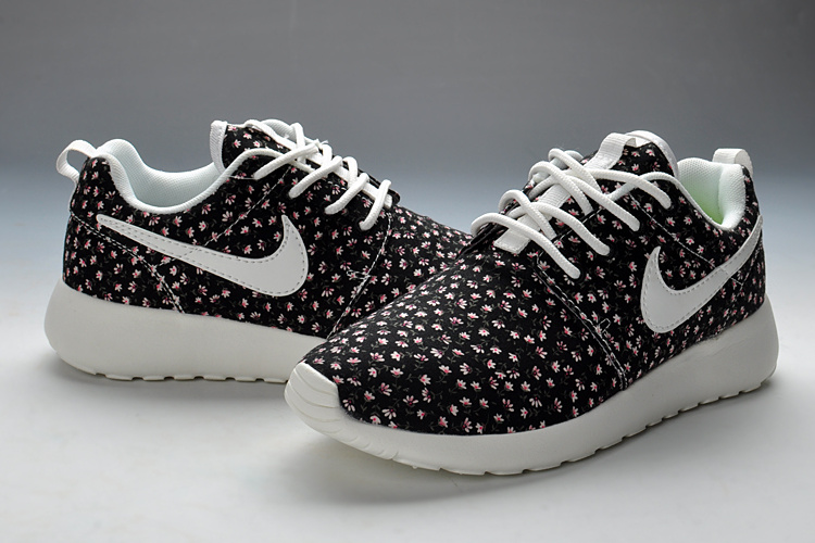 Summer Nike Roshe Run Black White Print Running Shoes For Women