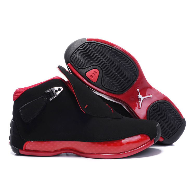 Women Air Jordan 18 Shroud High Black Red