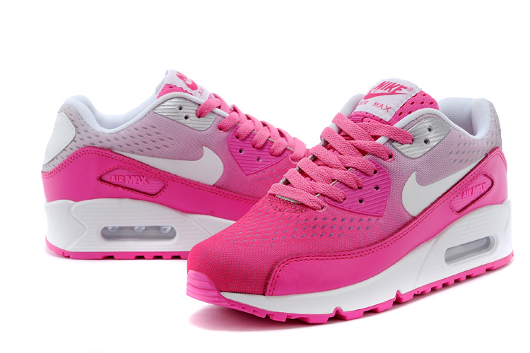 Women's Nike Air Max 90 Knit Pink White Shoes