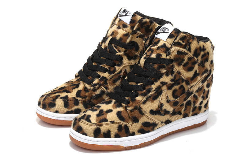 Women Cheetah Print Nike Dunk SB High Shoes